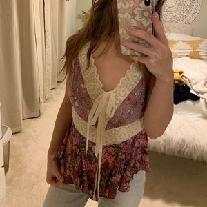 Free people lace floral button up